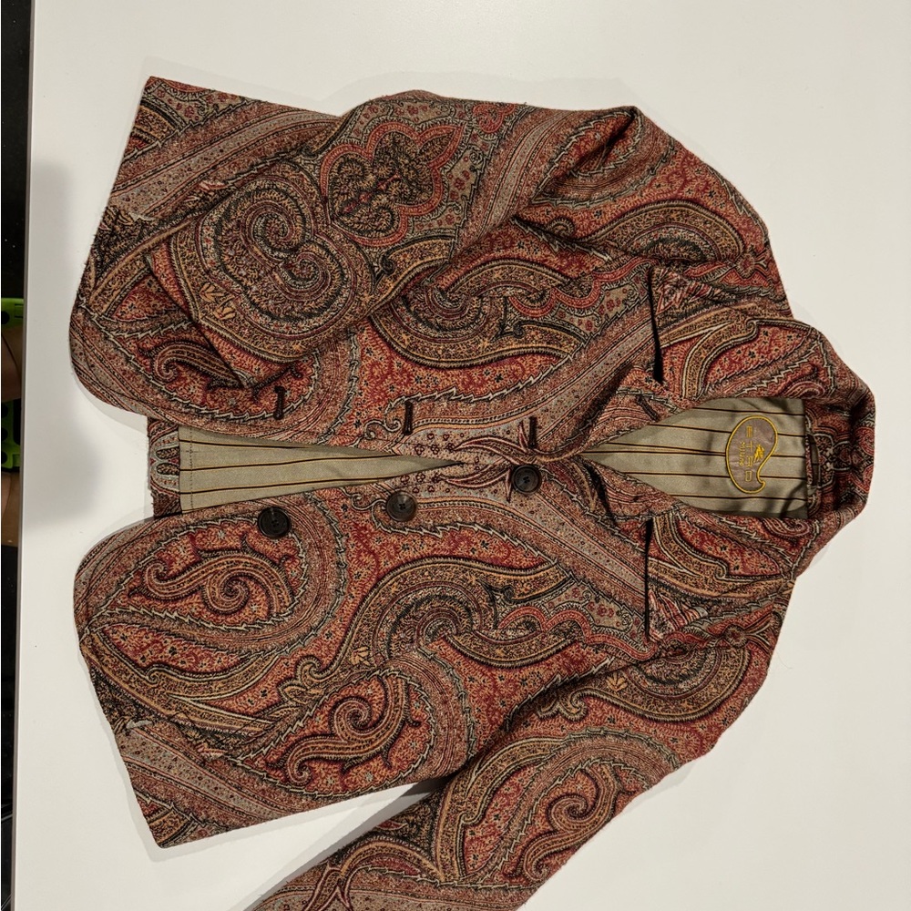 Milano Paisley Blazer - Red and Brown